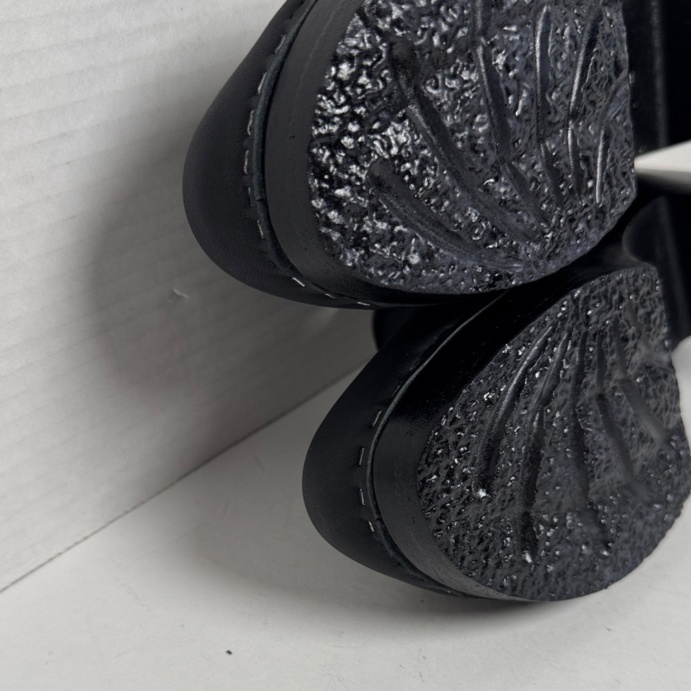 NO. 6 Store NWOB Old School Clog High Wooden Heel Black Leather Minimal Chic 38 - Picture 10 of 14